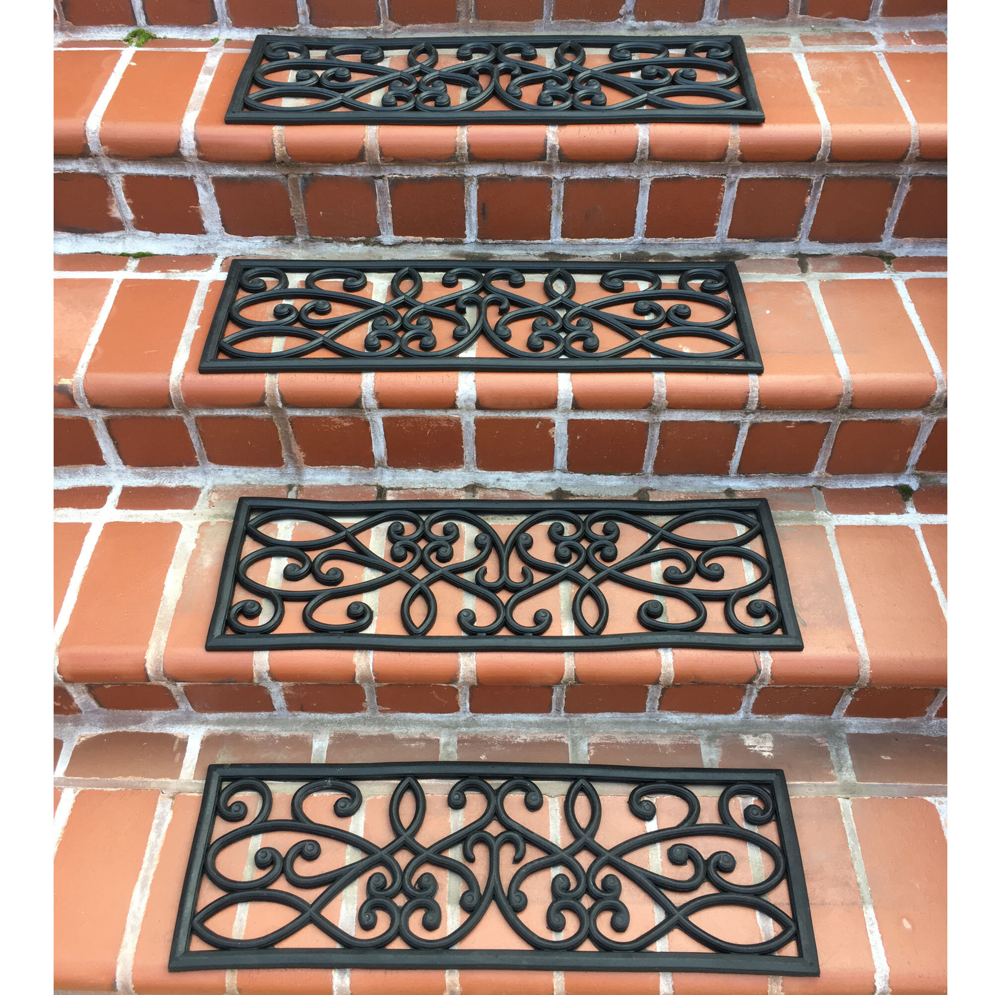 Black Rectangle Rubber Stair Tread