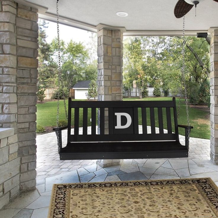 Black Recycled Plastic Porch Swing