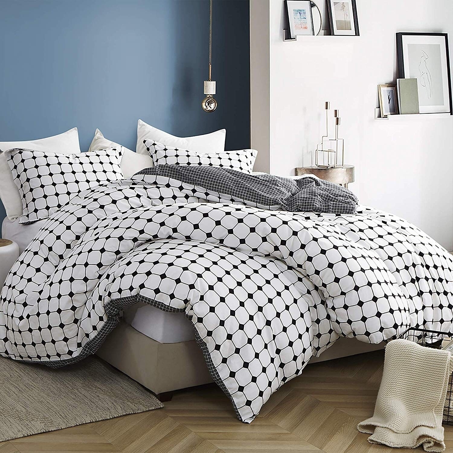 black and white cotton duvet cover