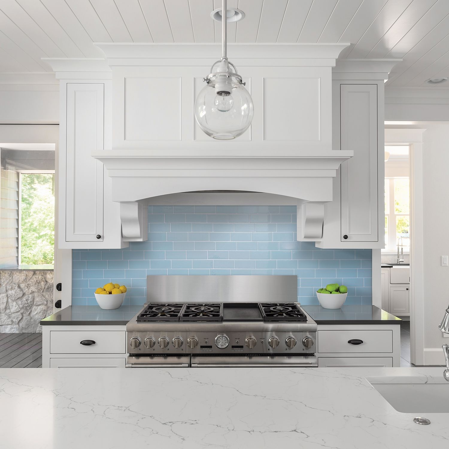 Blue Gel Peel And Stick Subway Mosaic Tile