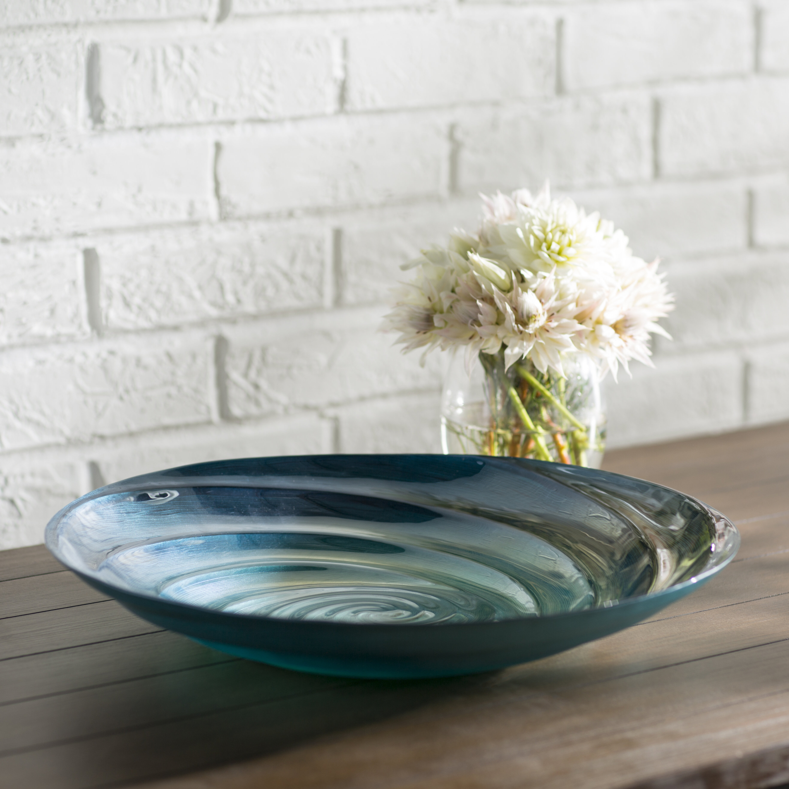 Blue Glass Decorative Plate