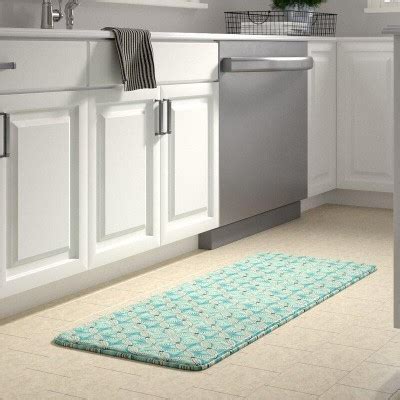 Blue Synthetic Anti Slip Kitchen Mat 