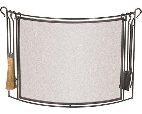 Bowed Single Panel Fireplace Screen