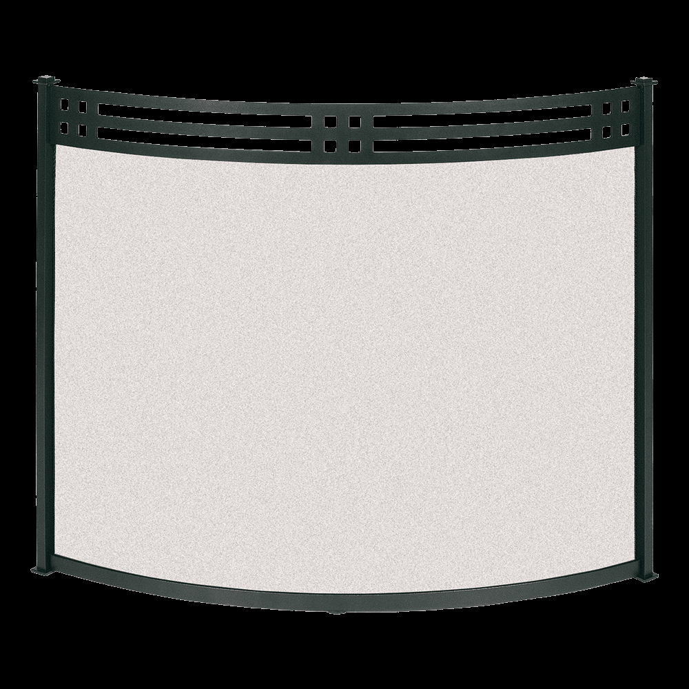 Bowed Single Panel Steel Fireplace Screen