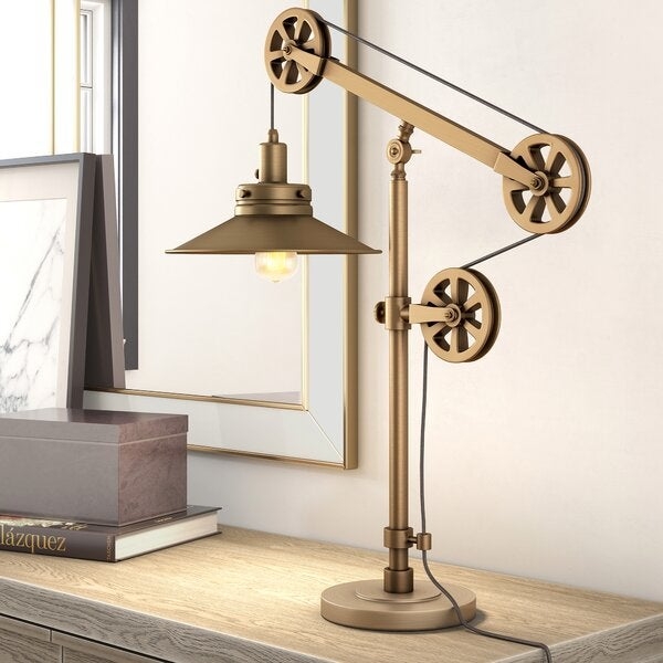 Brass Metal Swing Arm Desk Lamp