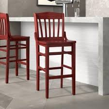 Brown Mahogany Solid Wood Bar Stool