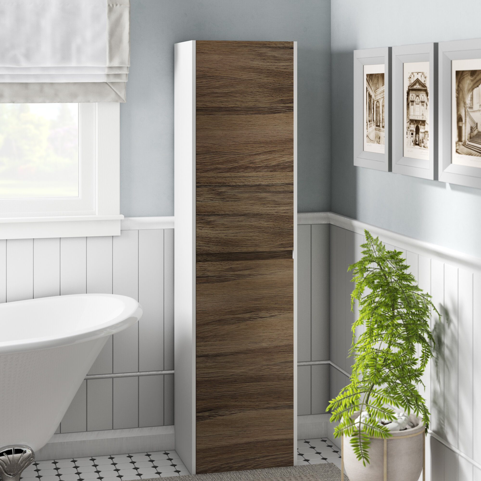 Brown Manufactured Wood Wall Mounted Cabinet