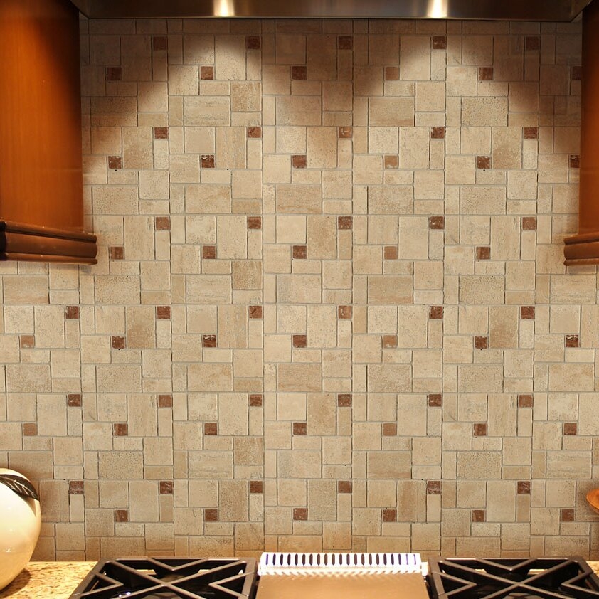 Brown Natural Stone Peel And Stick Mosaic Tile