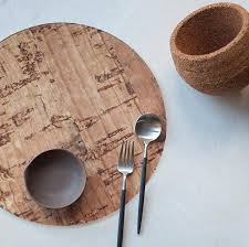 Brown Plastic Round Reversible Placemat