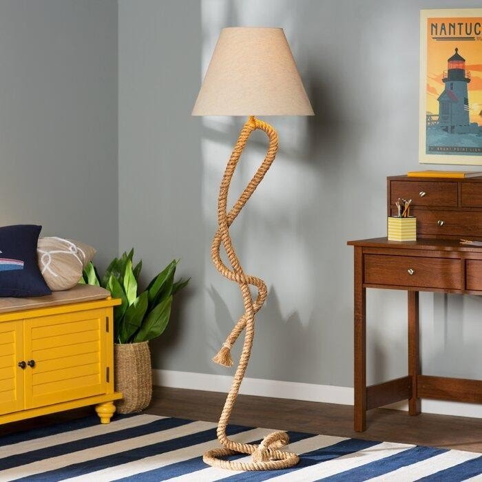 Brown Rope Dimmable Floor Lamp