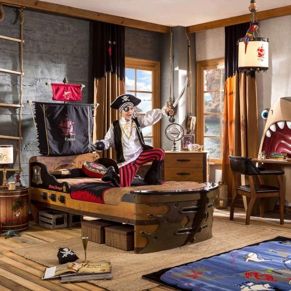 Brown Ship Novelty Twin Platform Bed