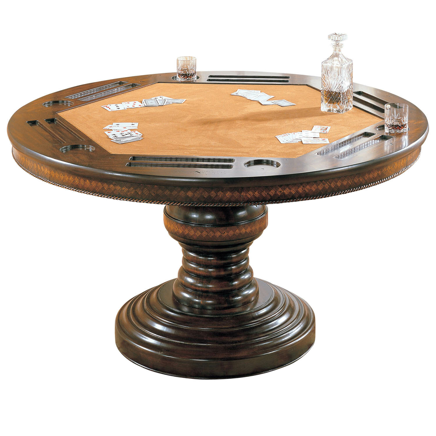 Brown Solid Manufactured Wood Poker Table