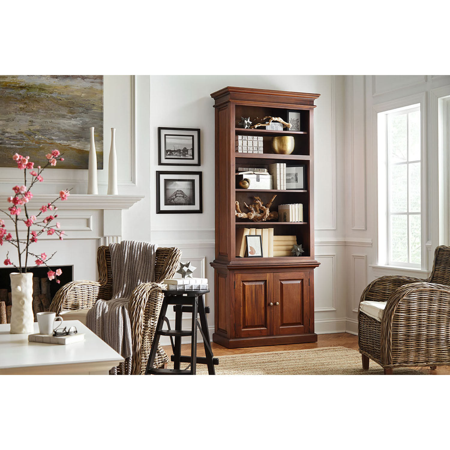 Brown Solid Wood Standard Bookcase