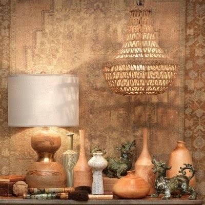 Brown Solid Wood Vintage Table Lamp