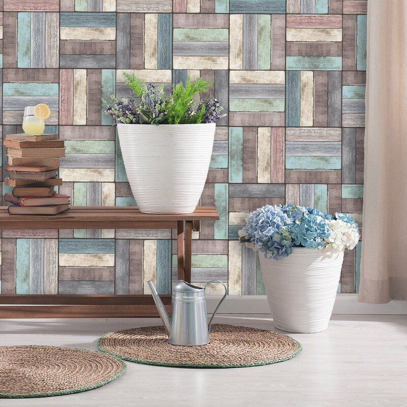 Brown Square PVC Peel And Stick Mosaic Tile