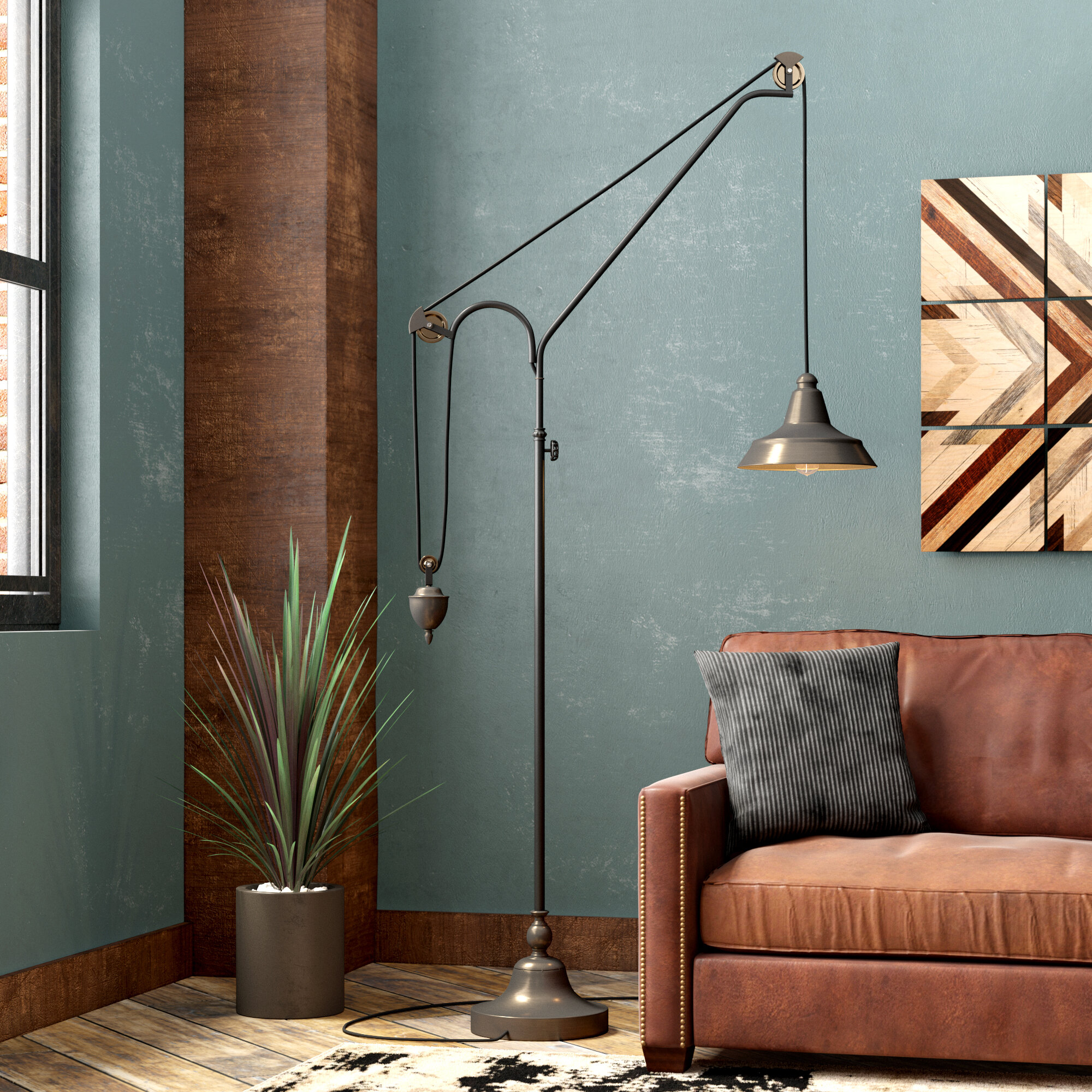 Brown Stone Dimmable Task Floor Lamp