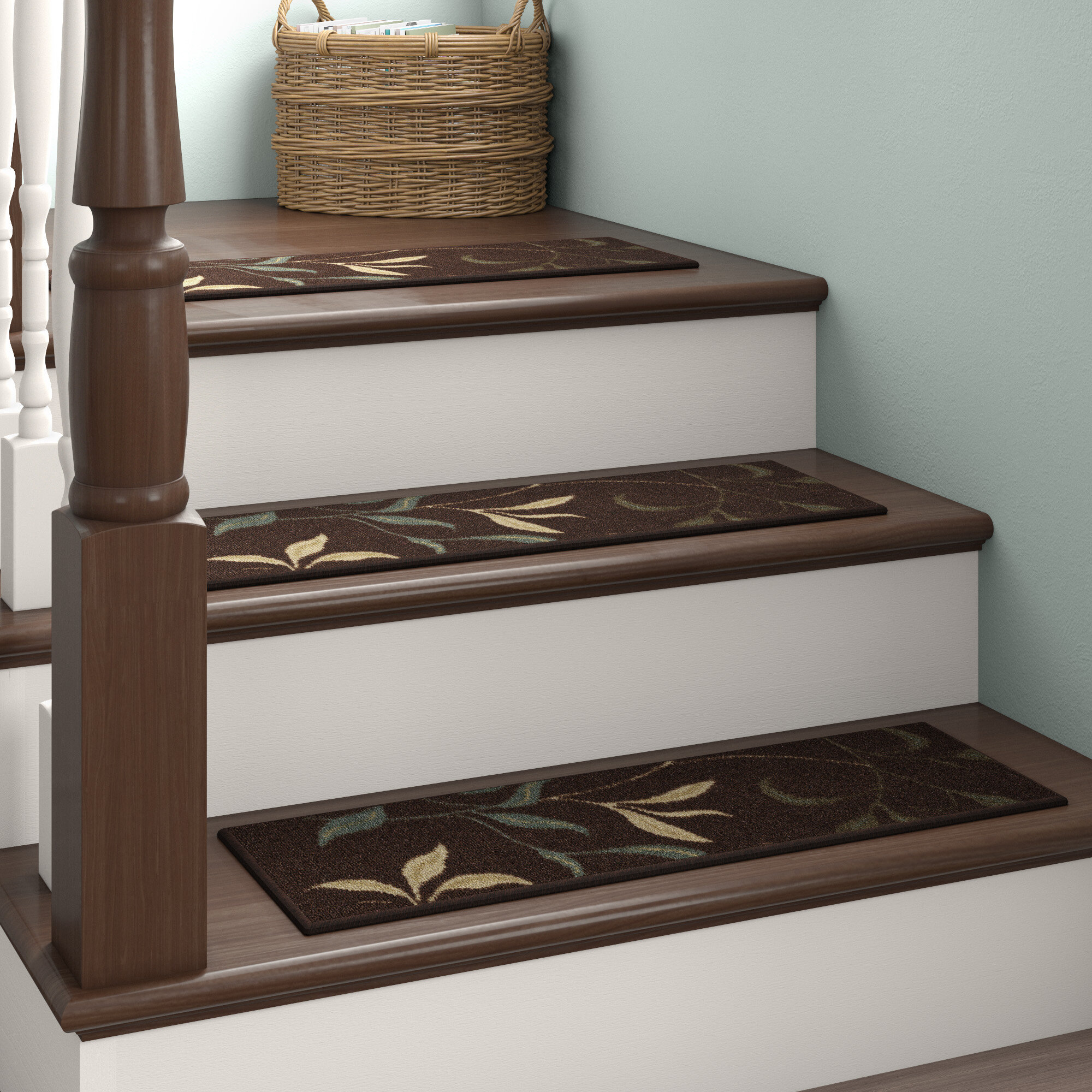 Brown Synthetic Fiber Traditional Stair Tread