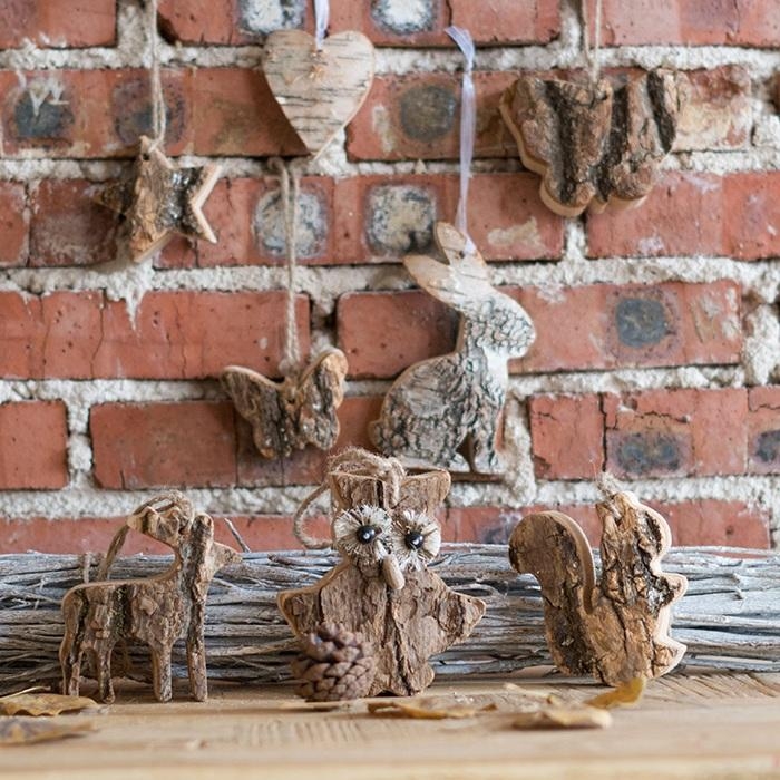 Brown Wood Hanging Figurine Ornament