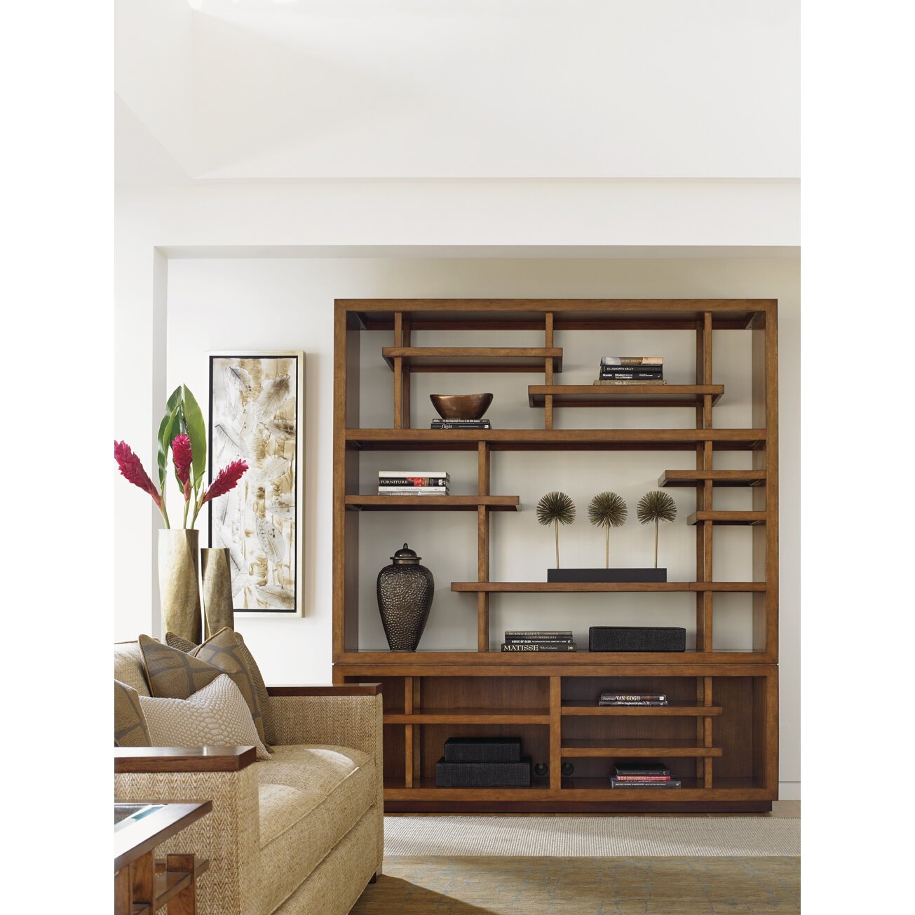 Brown Wood Open Library Bookcase