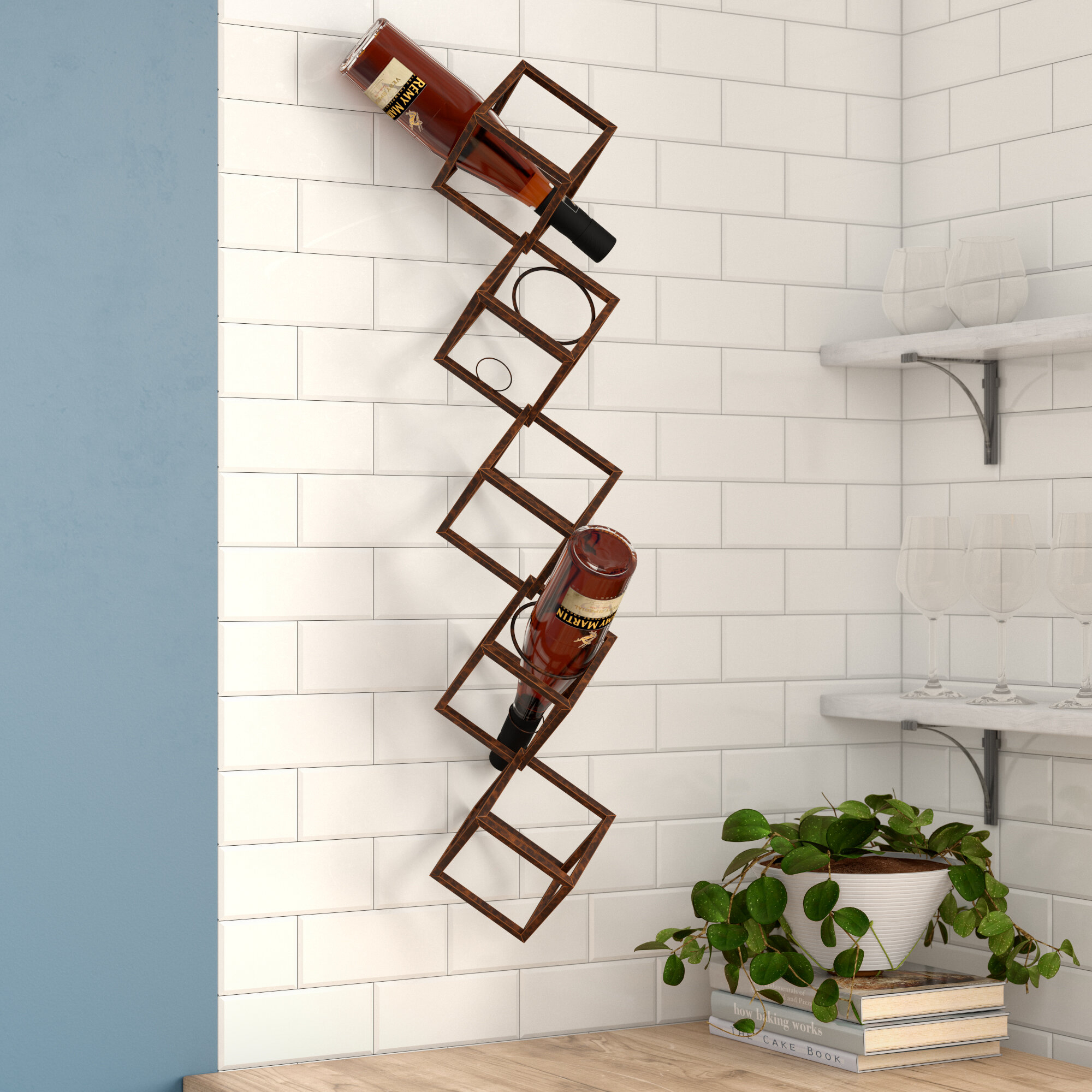Brushed Metal Wine Bottle Rack