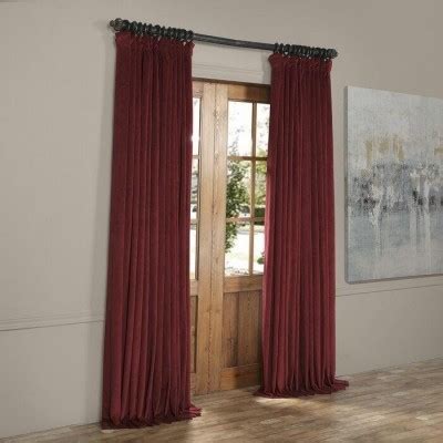 Burgundy Velvet Single Curtain Panel