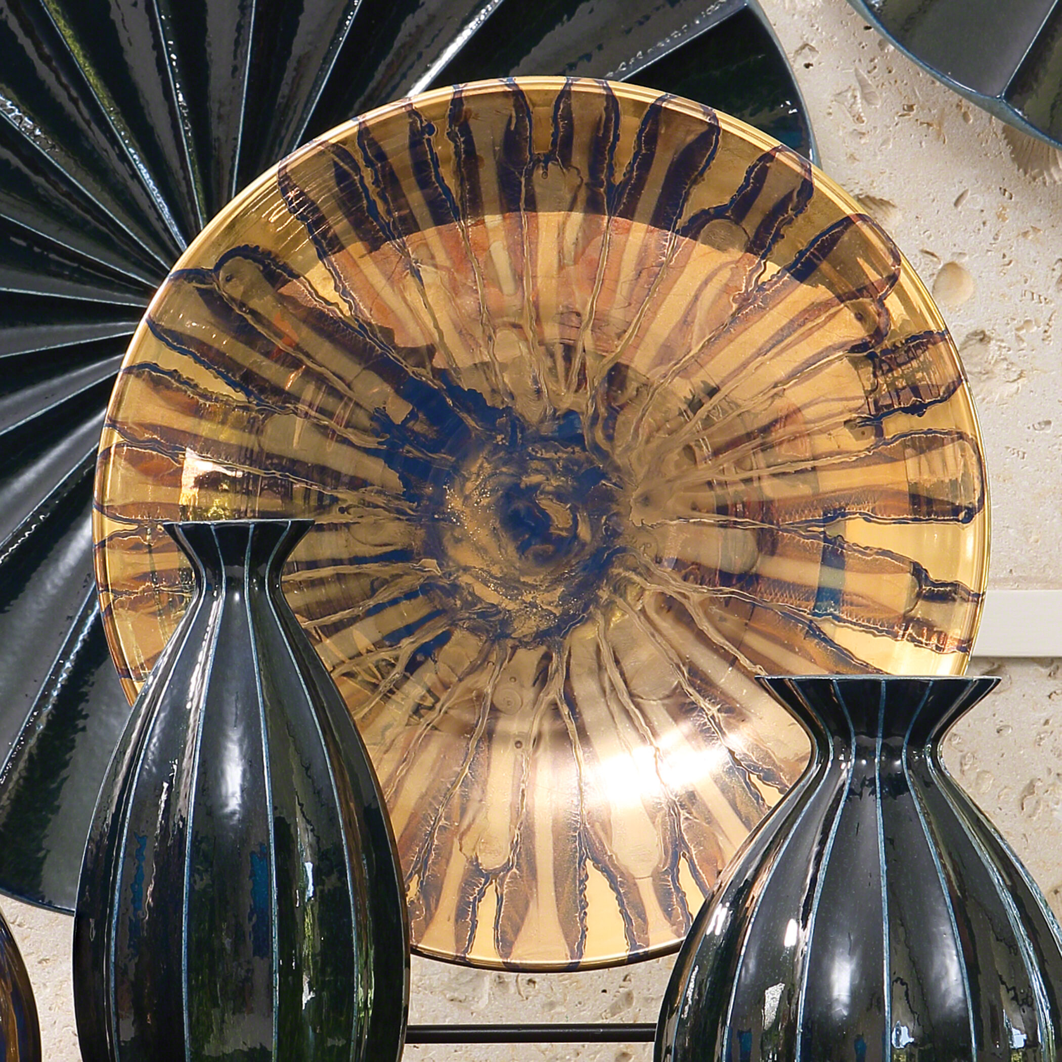 Ceramic Contemporary Decorative Plate and Gold