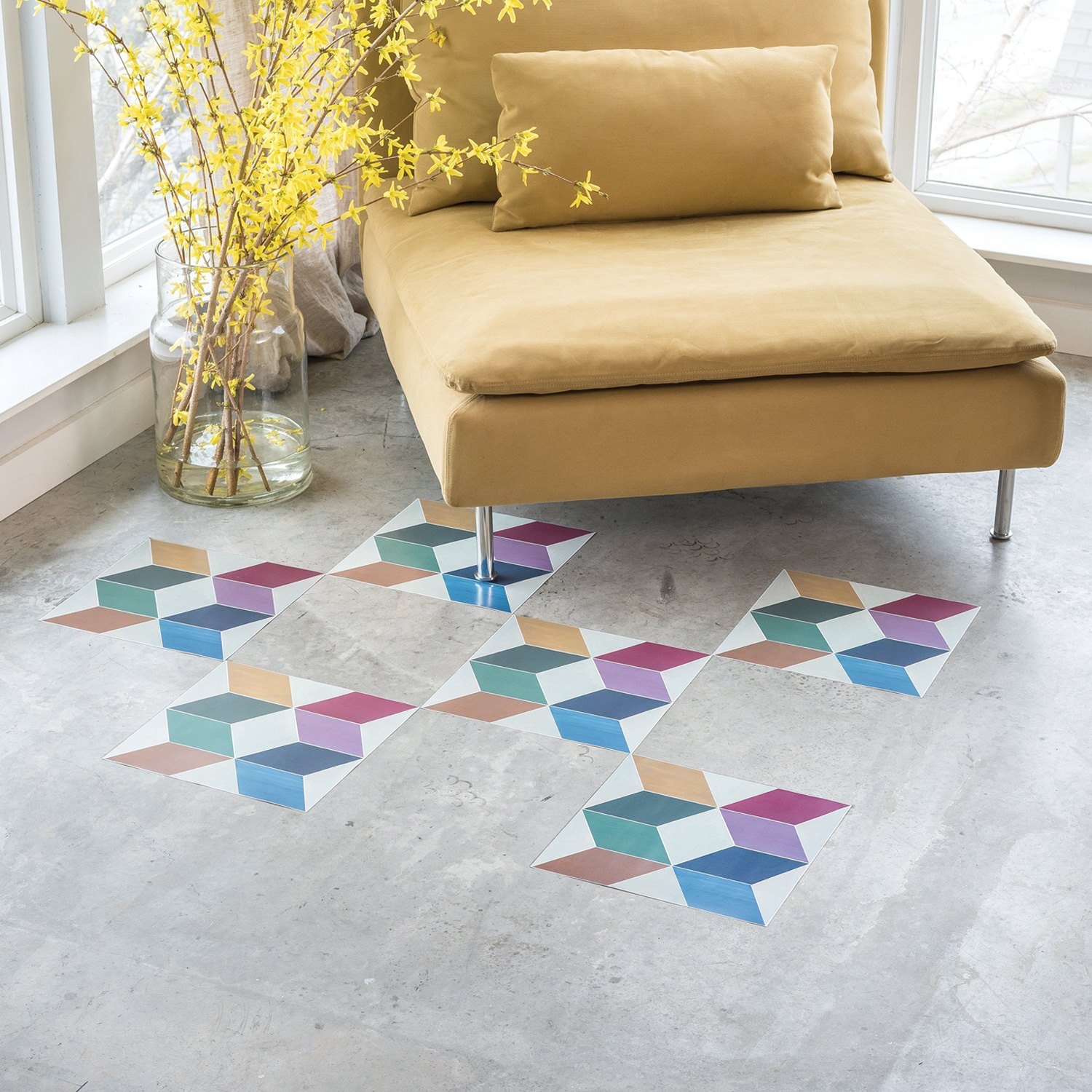 Ceramic Decorative Accent Tile in Green-Yellow