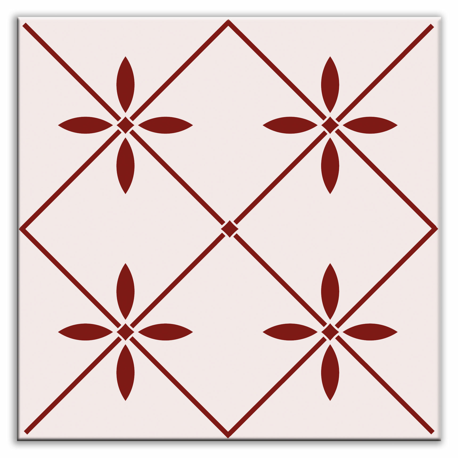 Ceramic Glossy Decorative Accent Tile in Pink and Red
