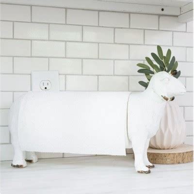 Ceramic Sheep Freestanding Paper Towel Holder