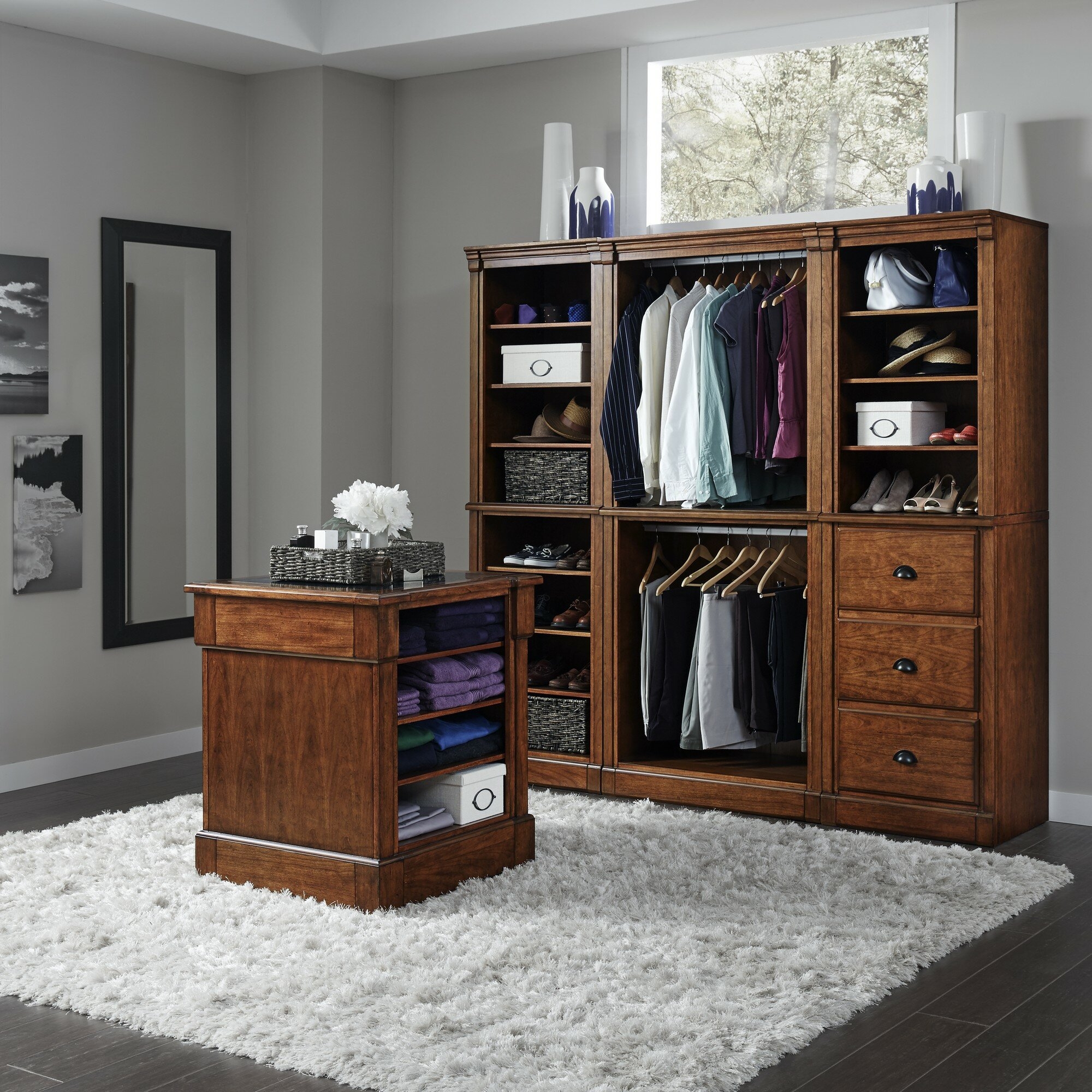 Cherry Walk In Sets Closet System