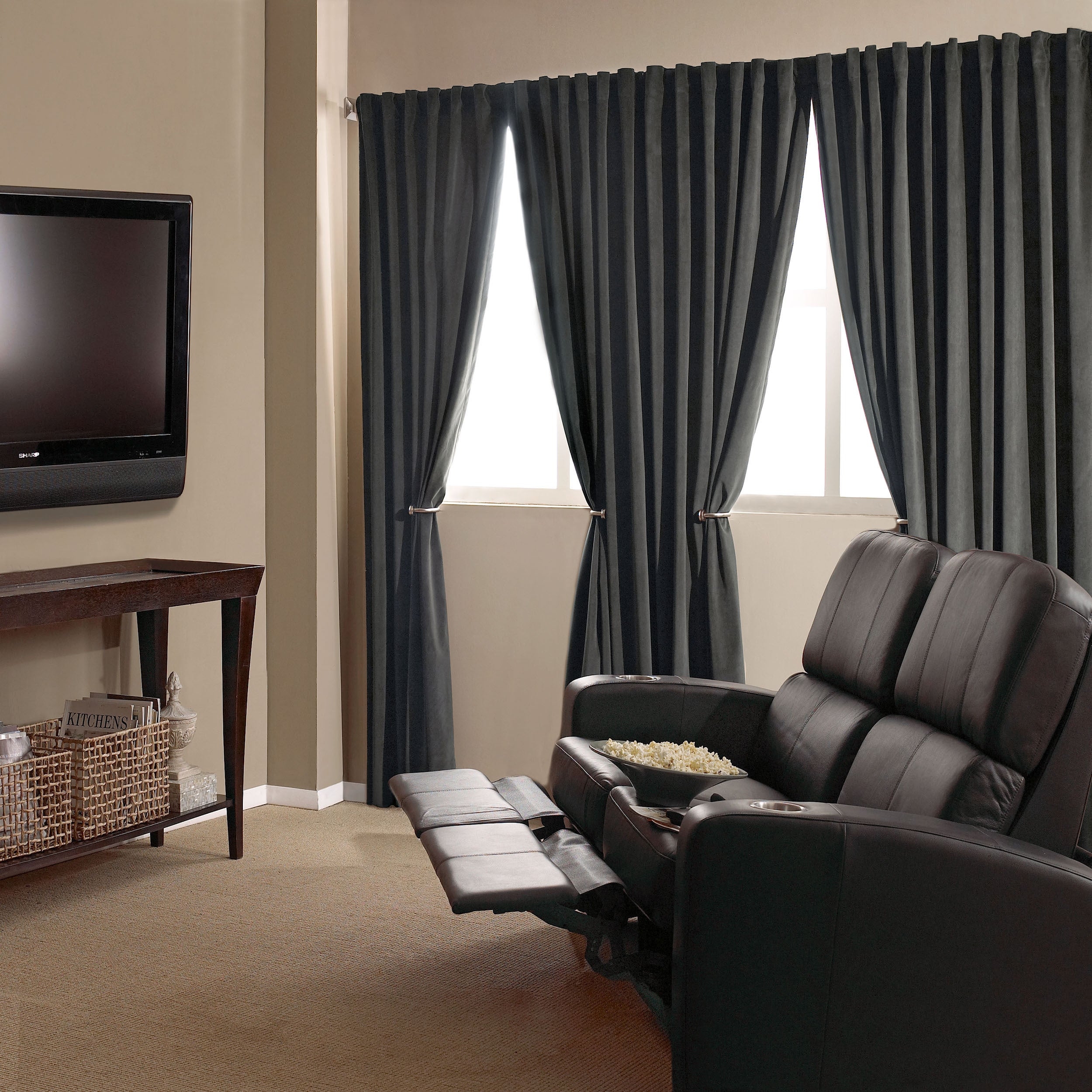 Chocolate Blackout Thermal Rod Pocket Single Curtain Panel