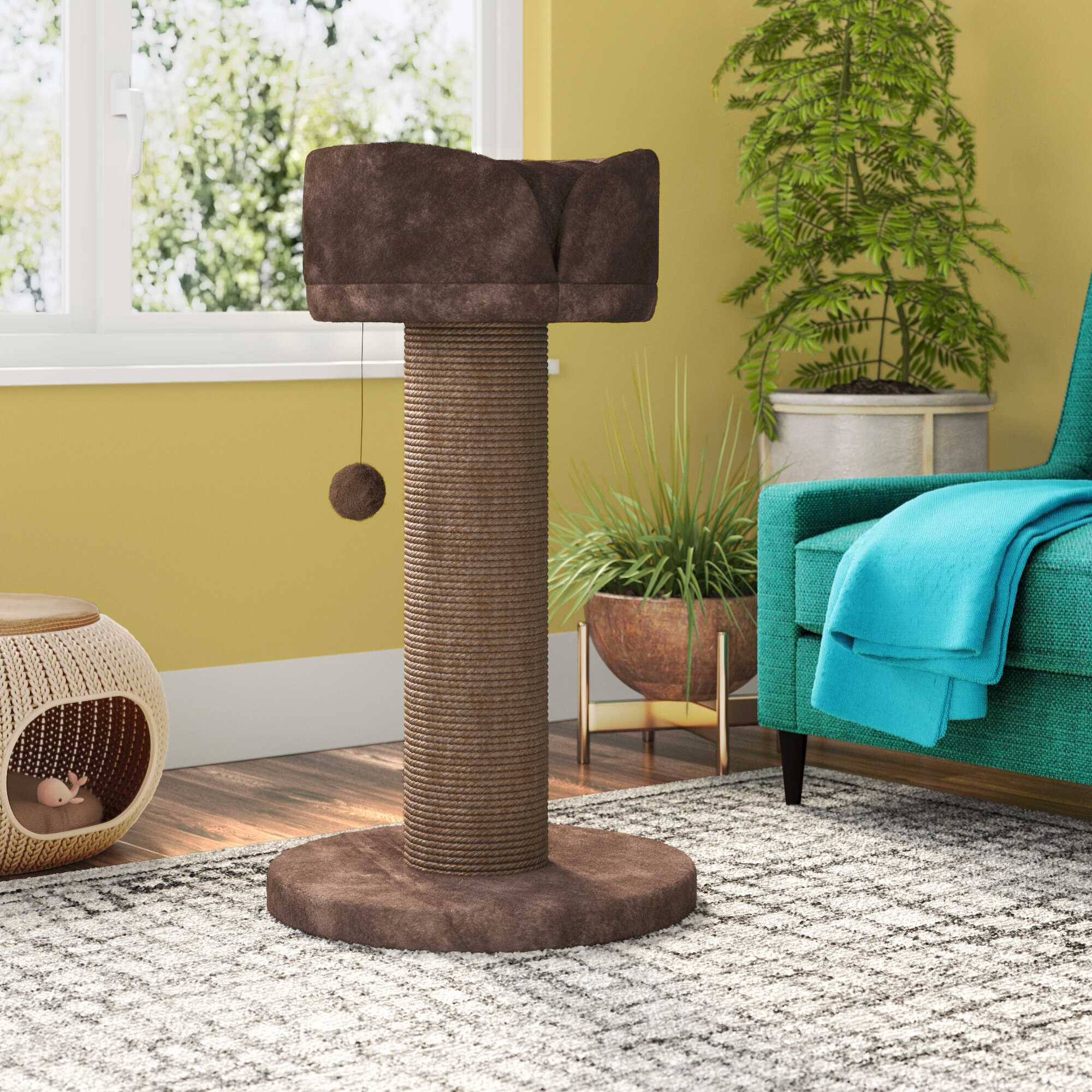Chocolate Brown Sisal Rope Cat Tree