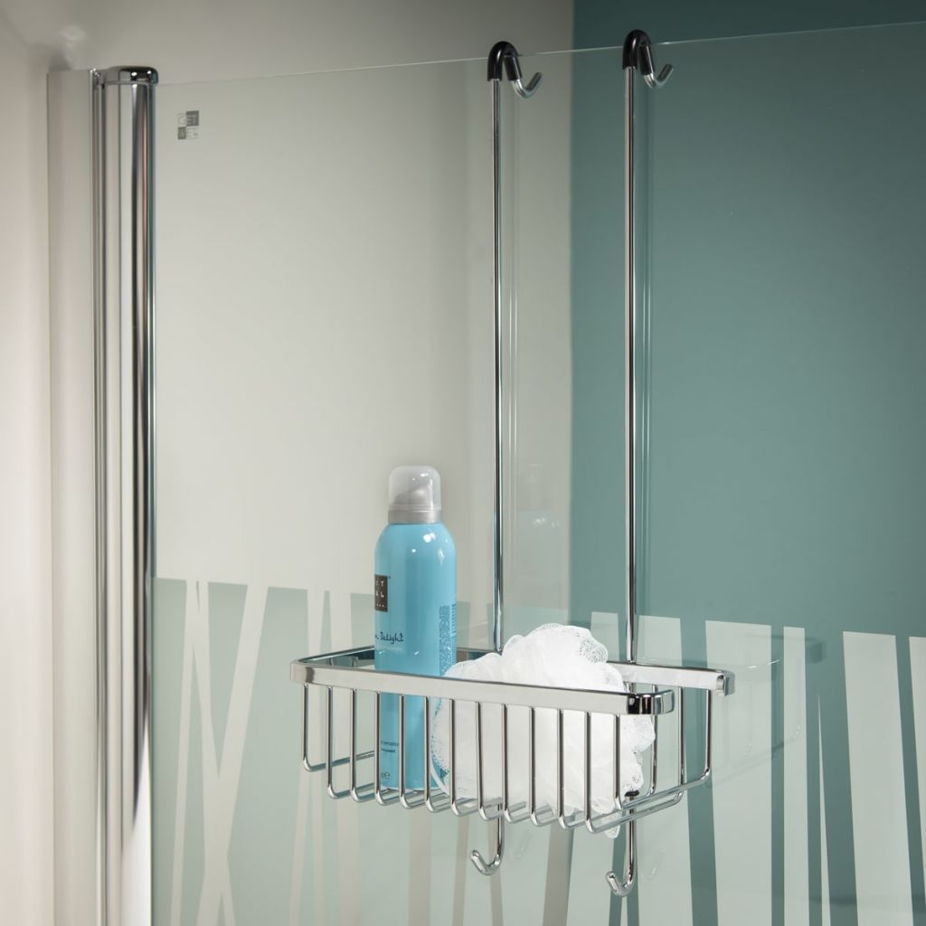 Chrome Metal Hanging Shower Basket
