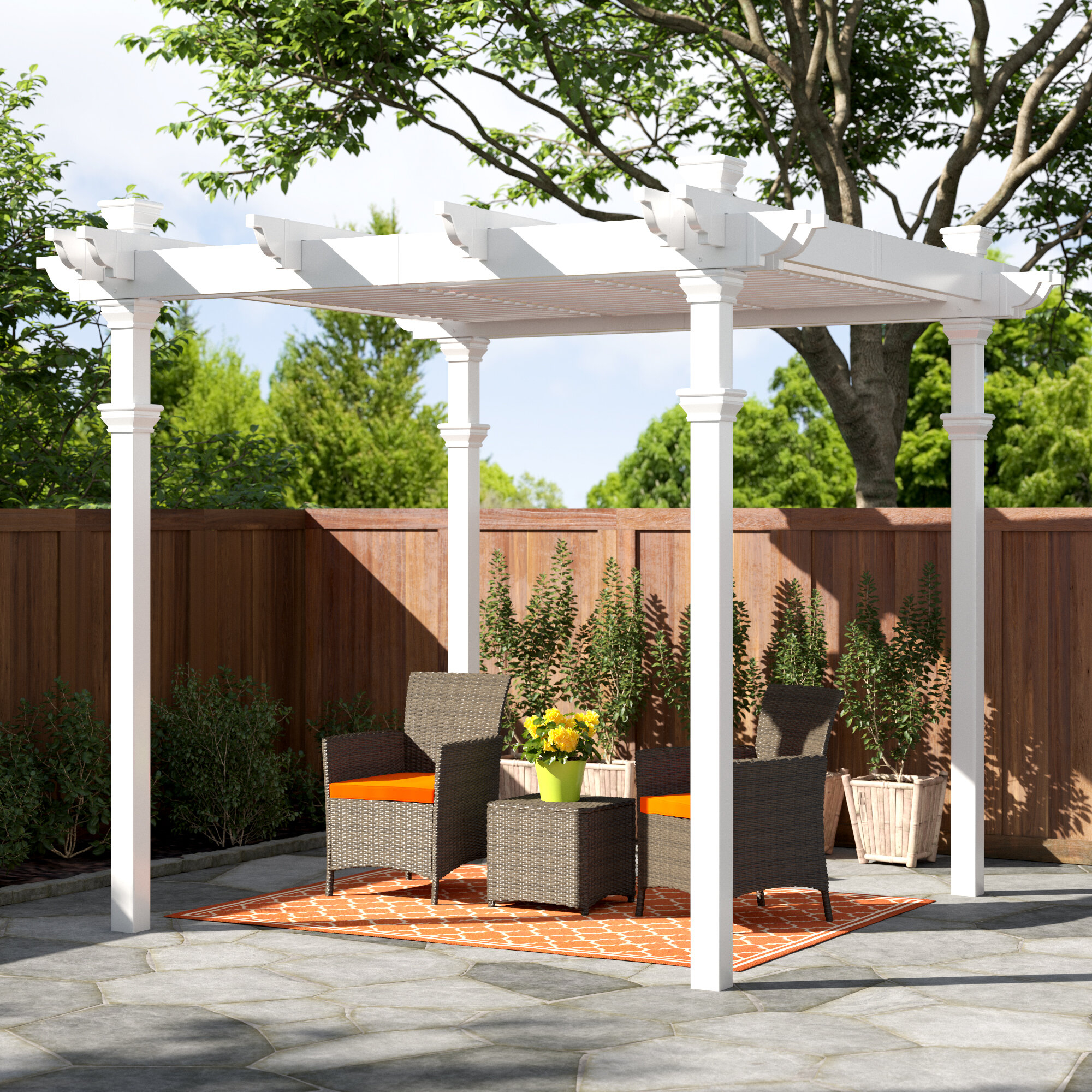 Classic Vinyl Pergola in White