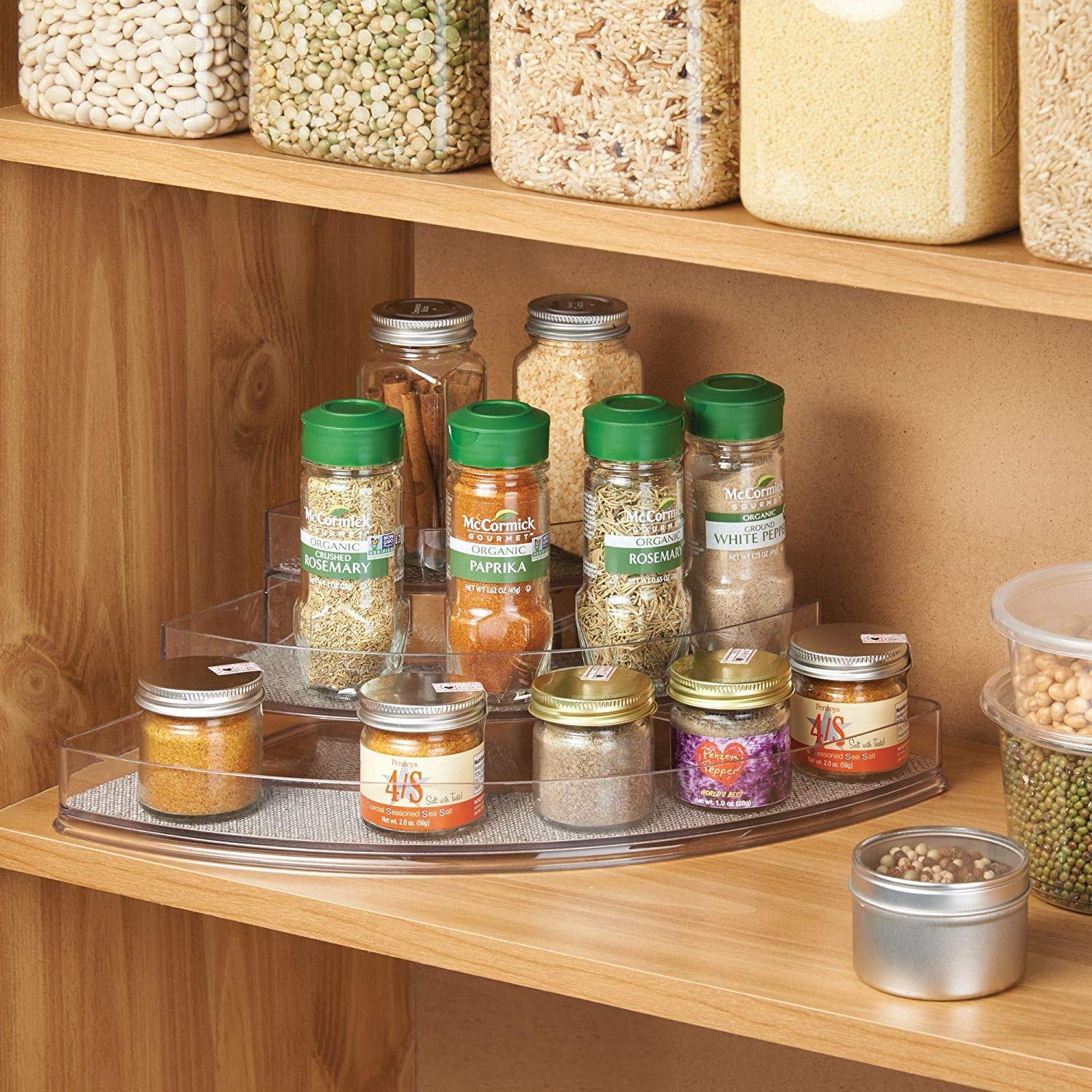 Clear Plastic Corner Cabinet Spice Rack