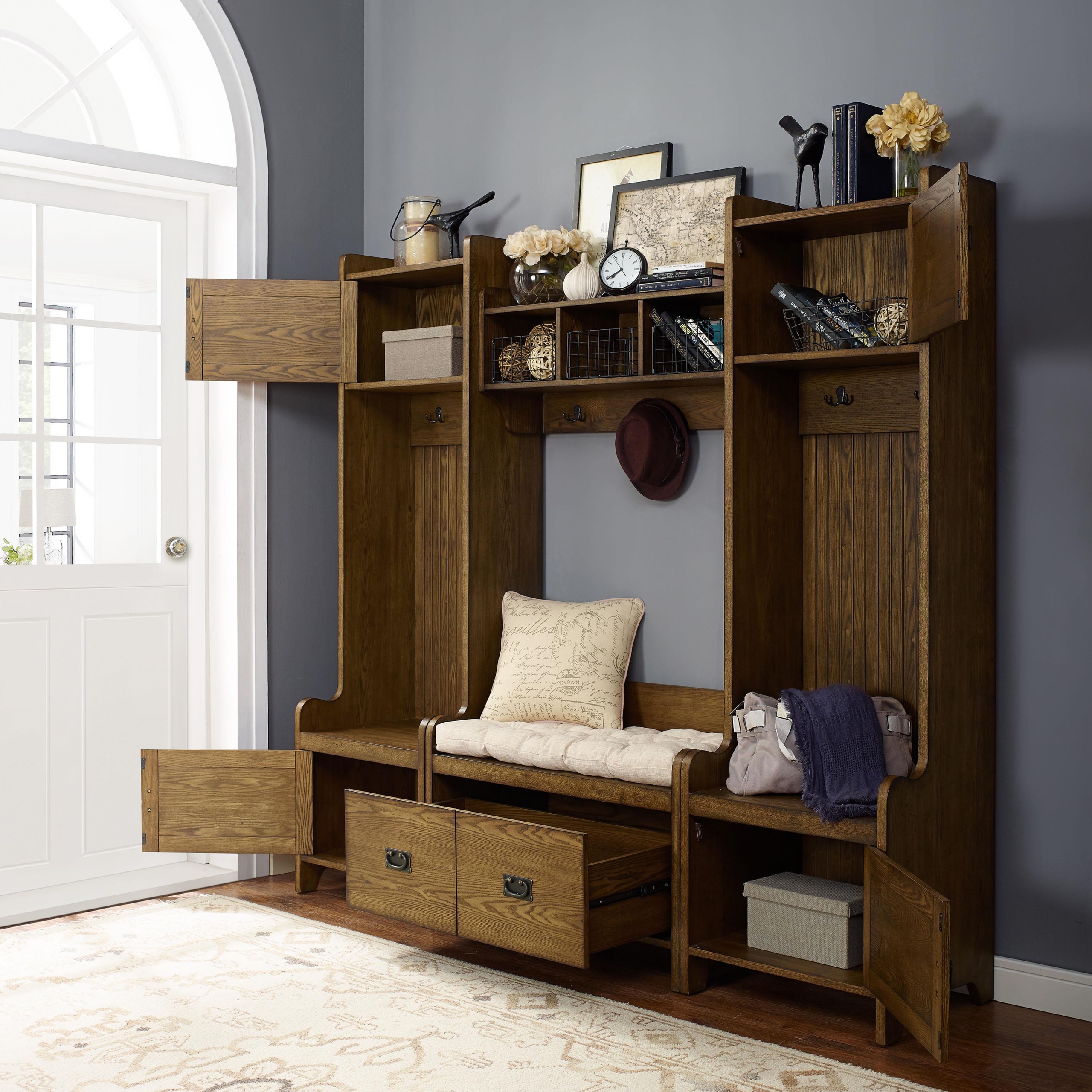 Coffee Manufactured Wood Hall Tree