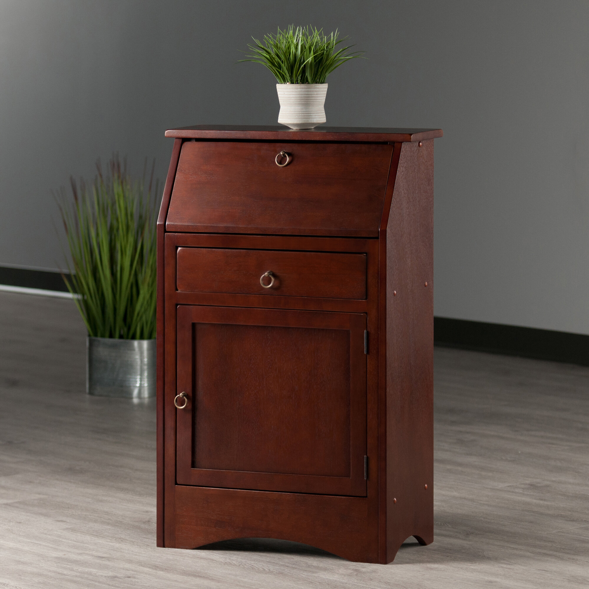Contemporary Cherry Solid Wood Secretary Desk