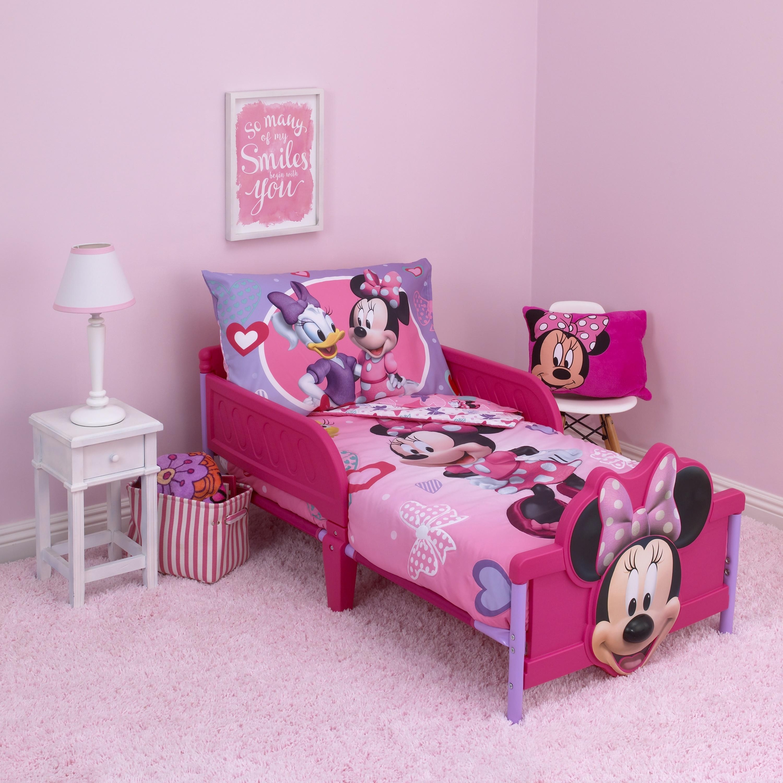 Cotton Blend Pink Mouse Toddler Bedding Set