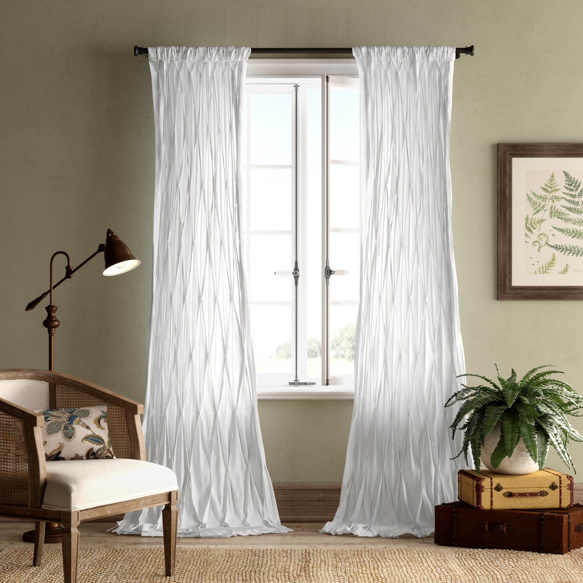 Cotton Rod Pocket Single Curtain Panel