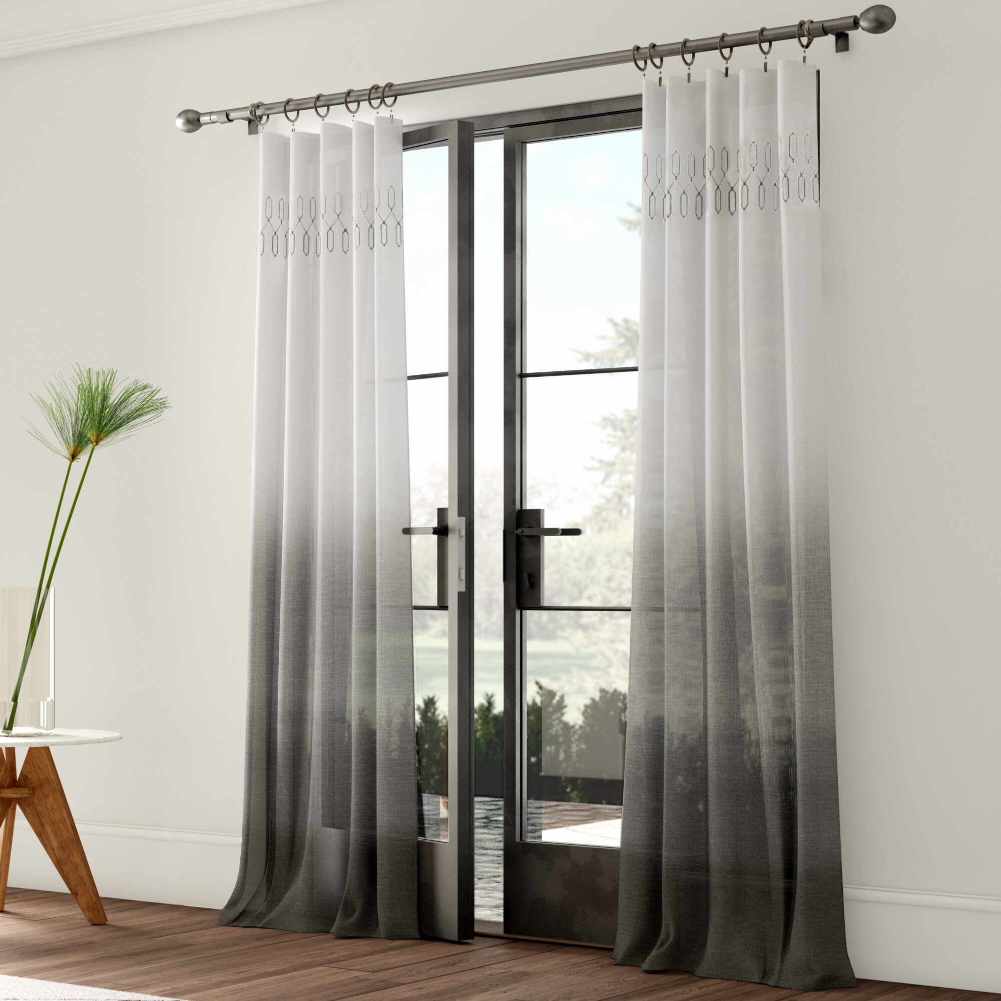 Cotton Semi Sheer Single Curtain Panel