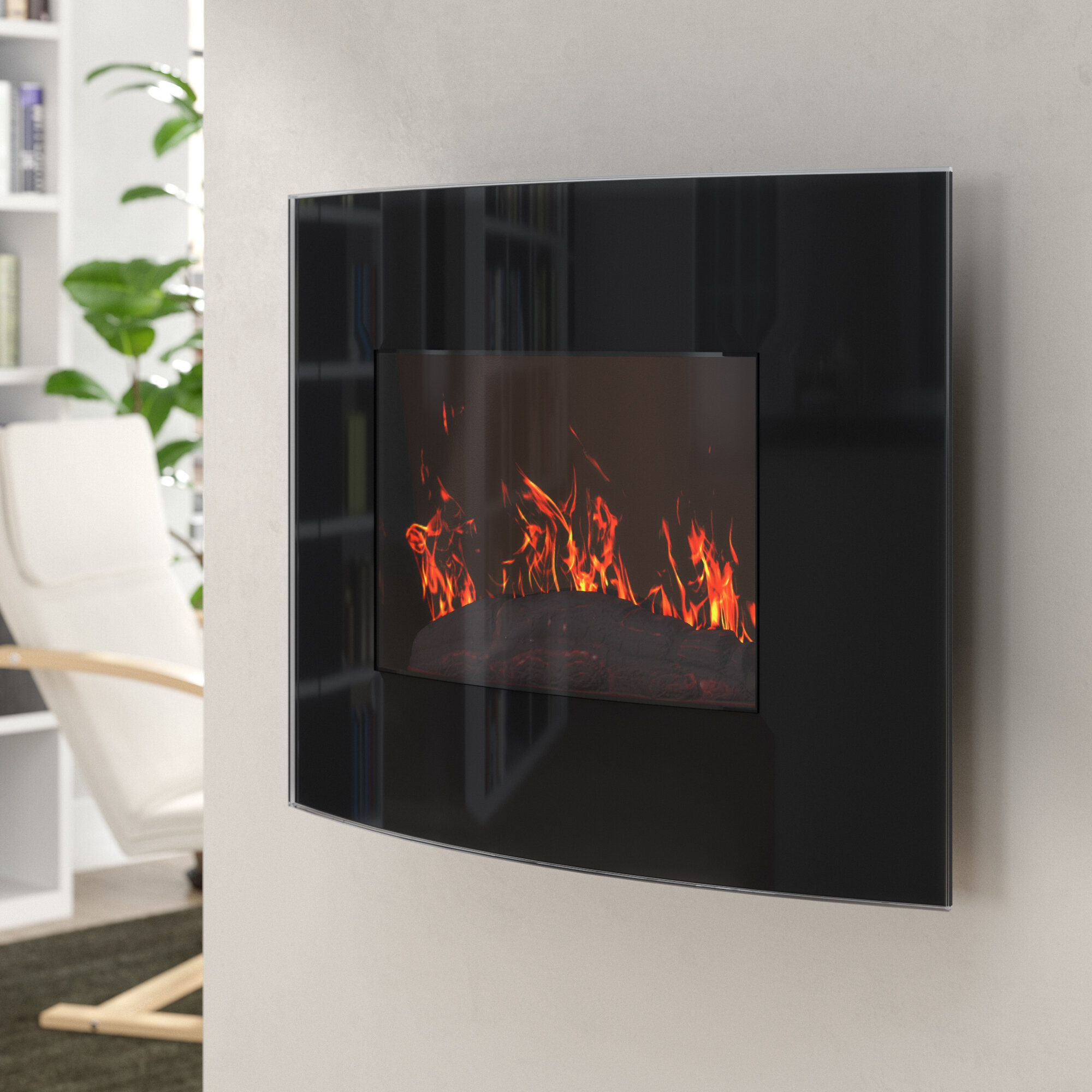 Curved Wall Mounted Electric Fireplace