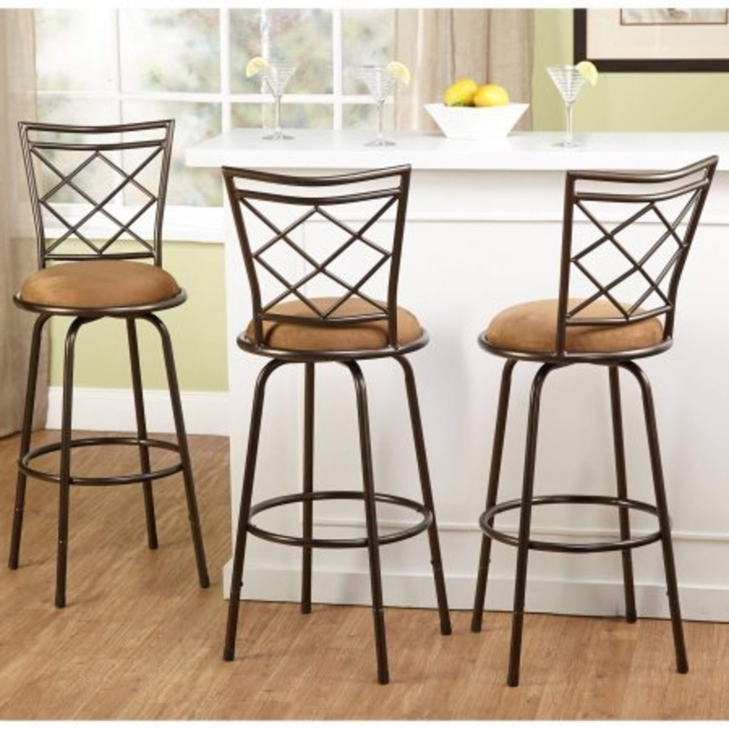 Dark Bronze Metal Square Counter Stool