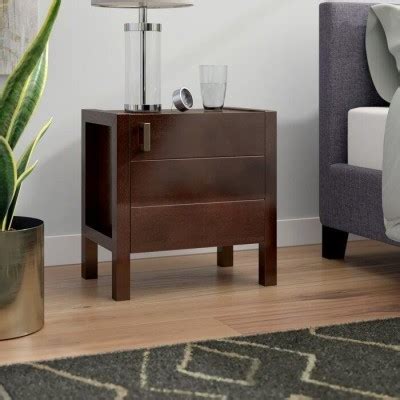 Dark Navy Manufactured Wood Nightstand