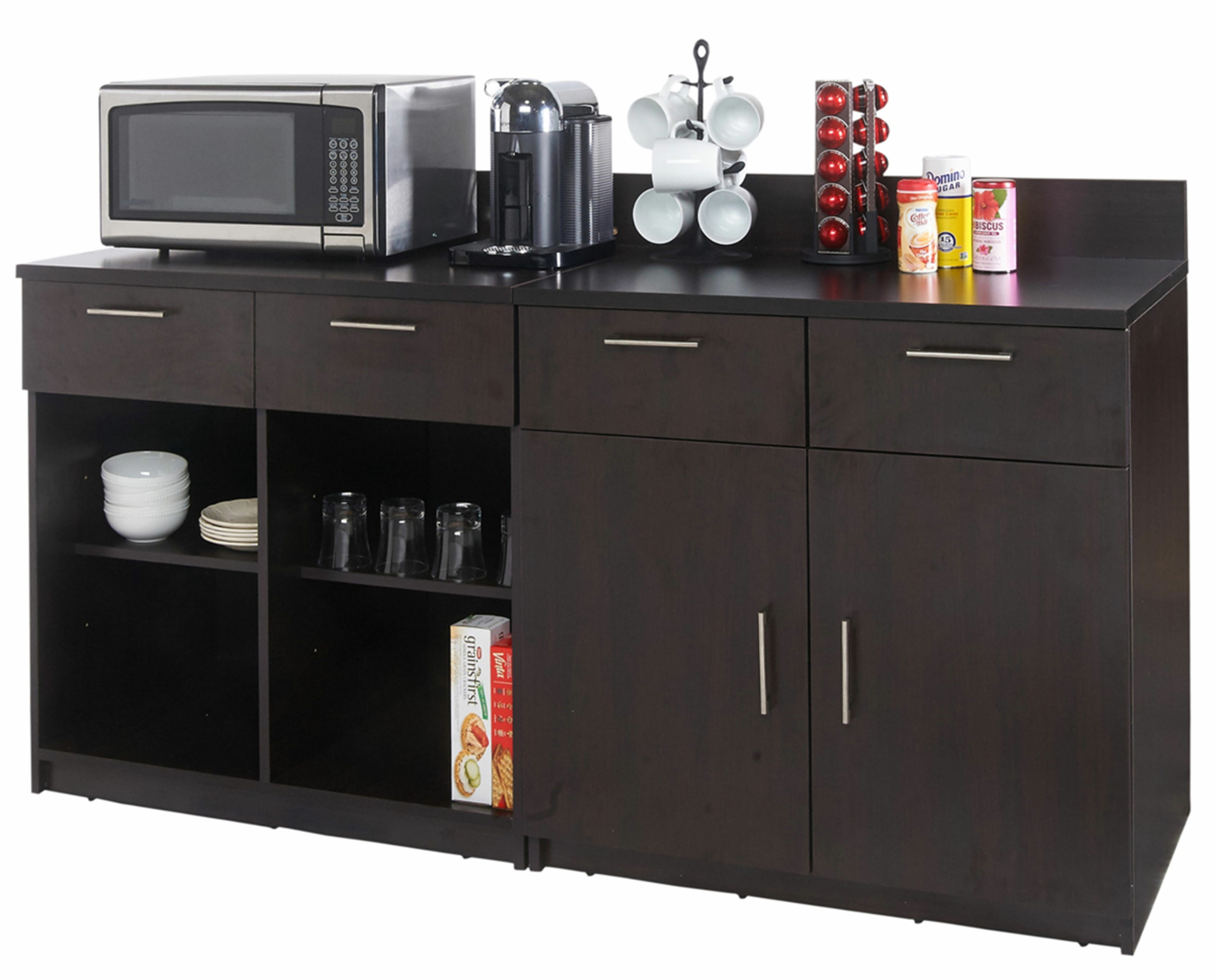 Dark Wood Base Cabinets with Handle
