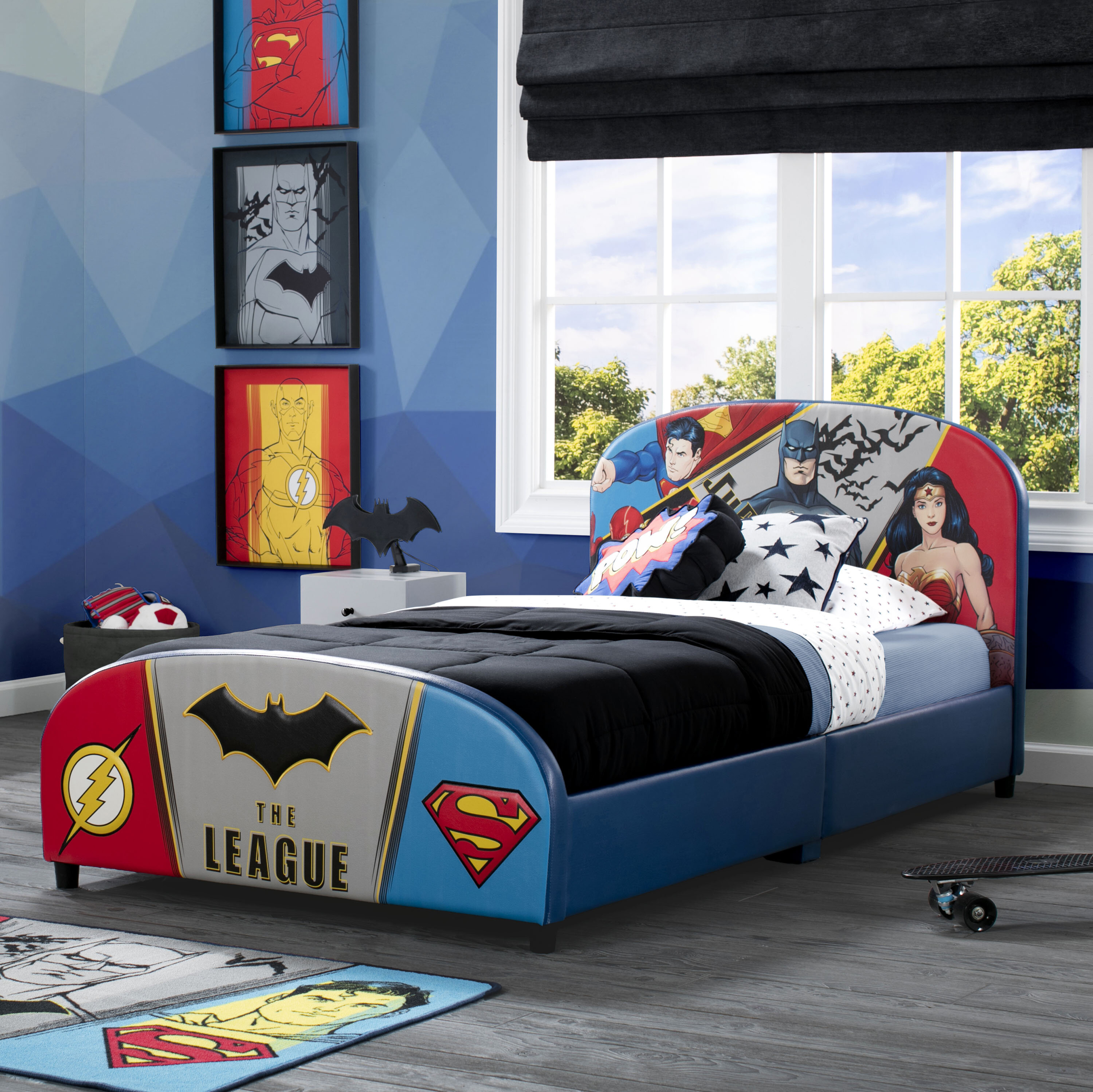 DC Comics Faux Leather Twin Platform Bed
