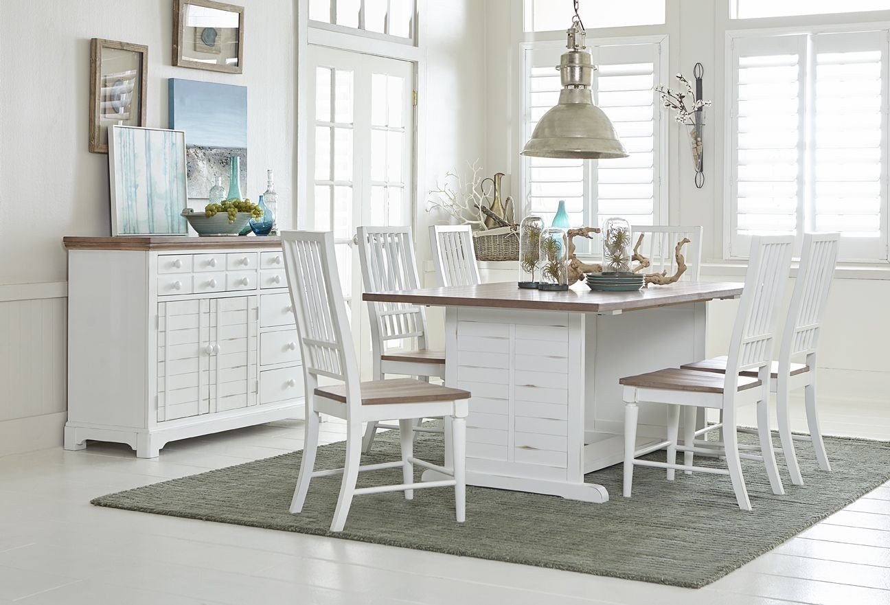 Distressed White Farmhouse Dining Set
