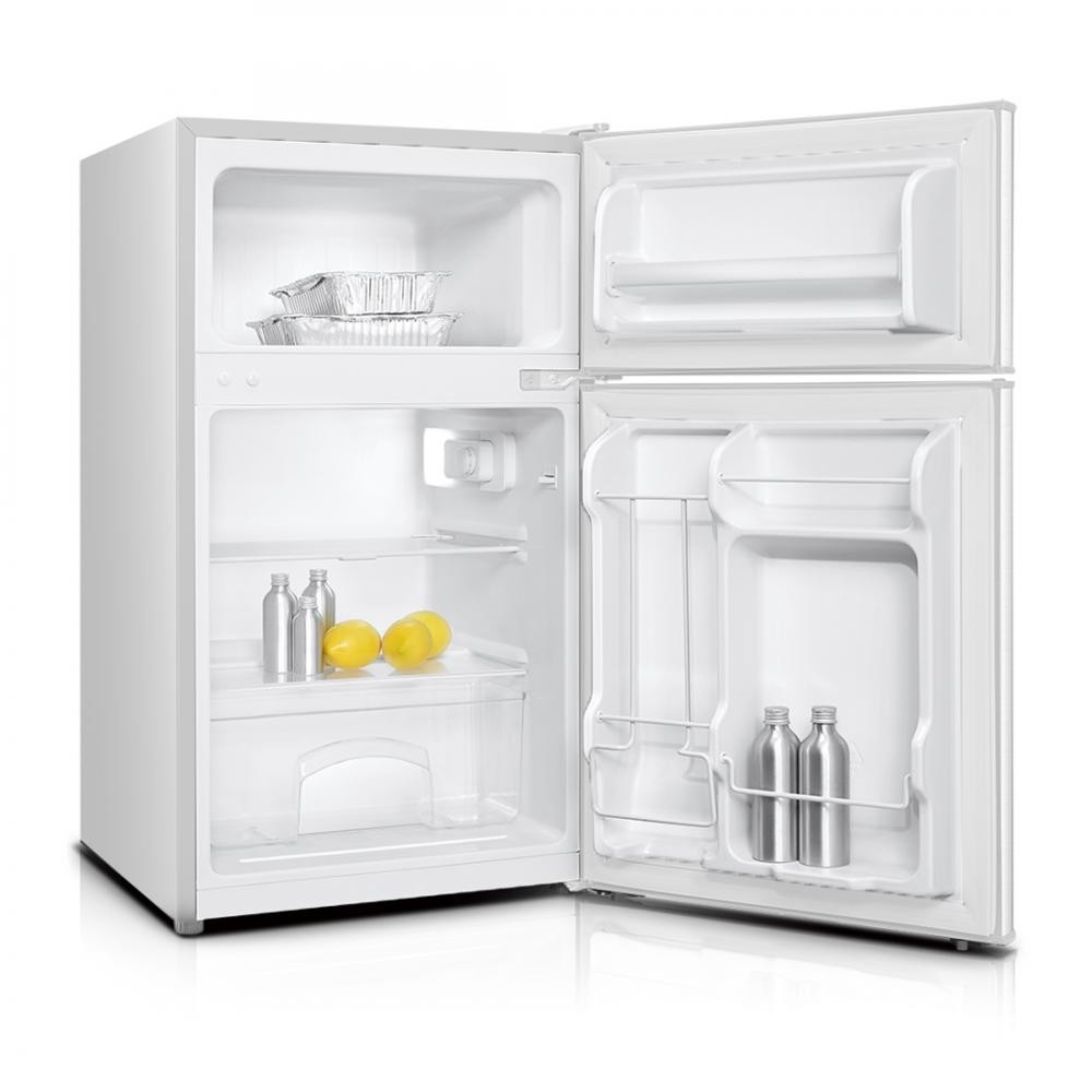 Double Door Freestanding Mini Fridge With Freezer