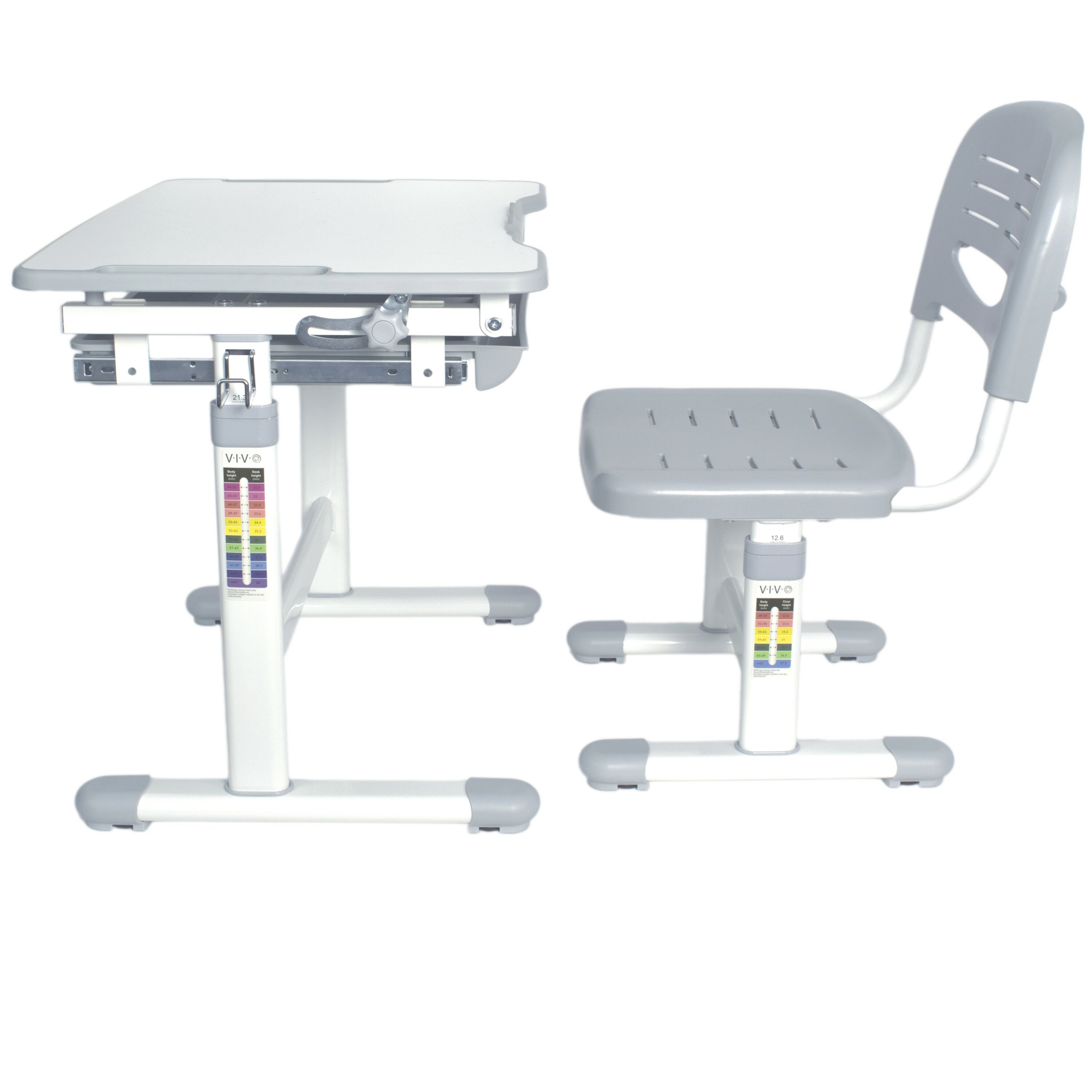 Ergonomic Kids Study Desk in Grey