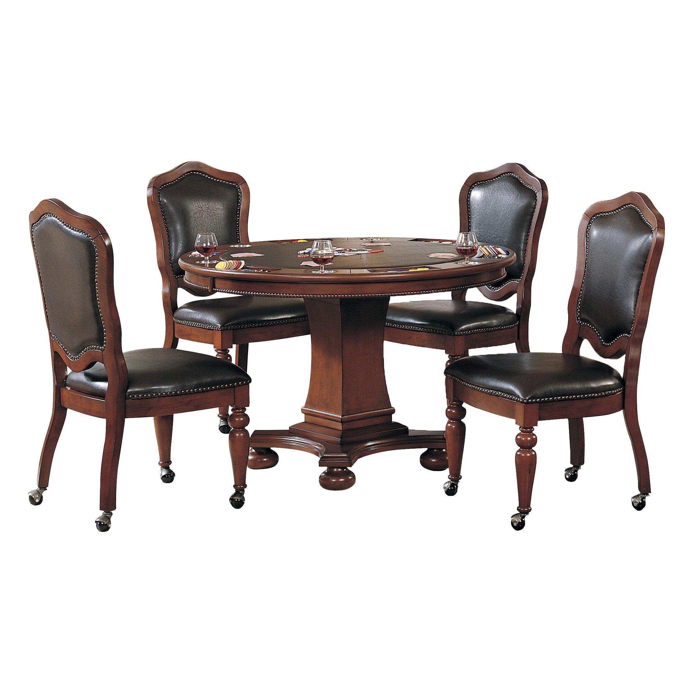 Espresso Cherry Wood Poker Table