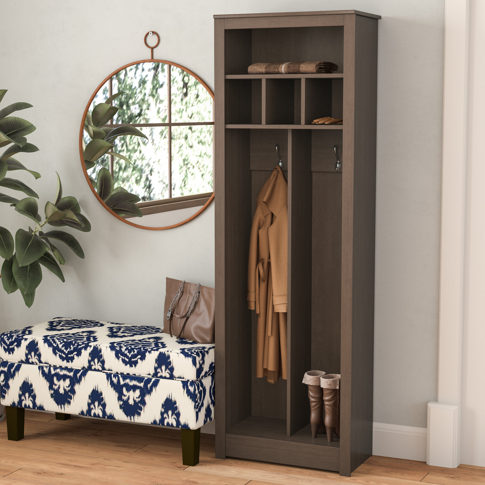 Espresso Laminated Manufactured Wood Hall Tree